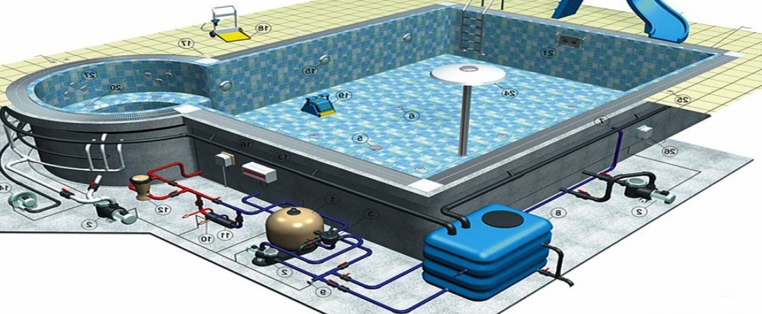 Система водоотведения в бассейнах в коттеджах и домах