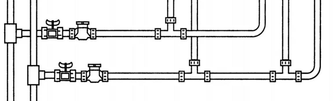 Разводка трубопровода ГВС и ХВС