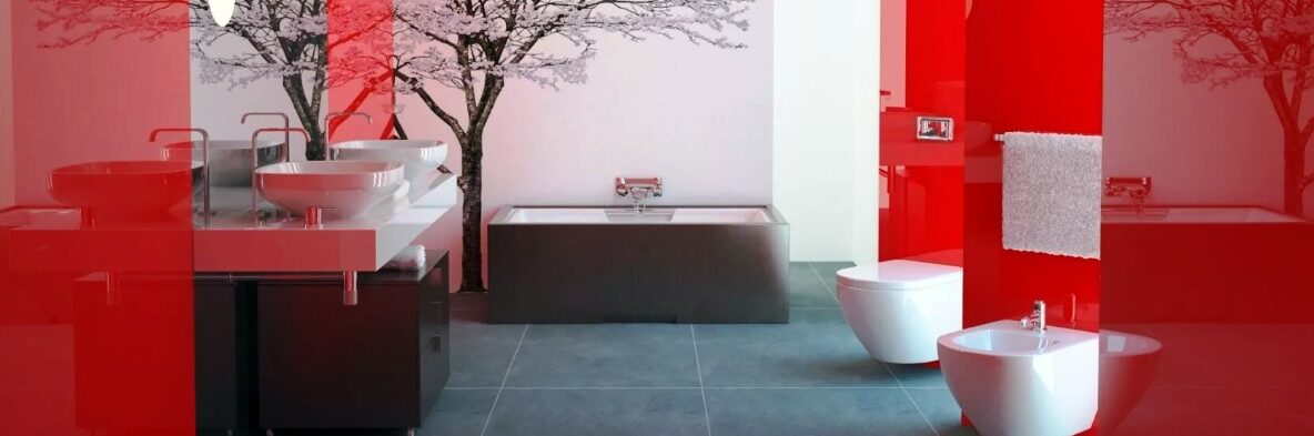 Укладка плитки красных тонов