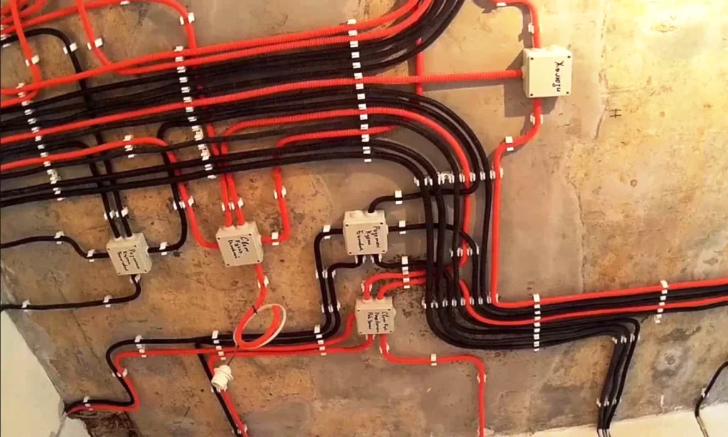 Монтаж электрики в новостройке по потолку