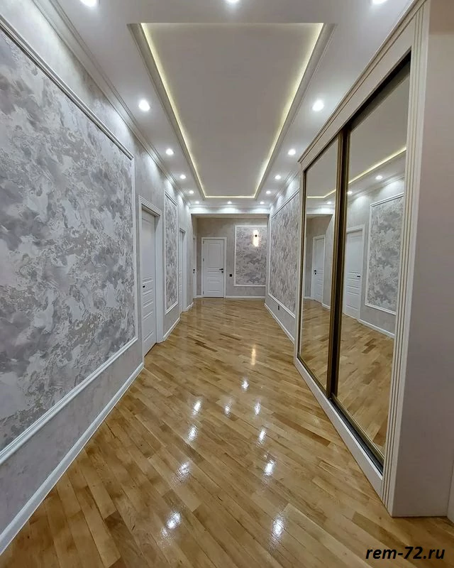 Пример ремонта коридора в коттедже