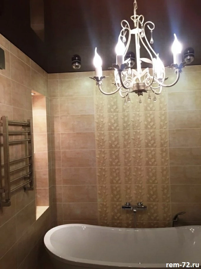 Ремонт ванных комнат в Москве 14 Ремонт совмещенного санузла-отделка керамогранитом