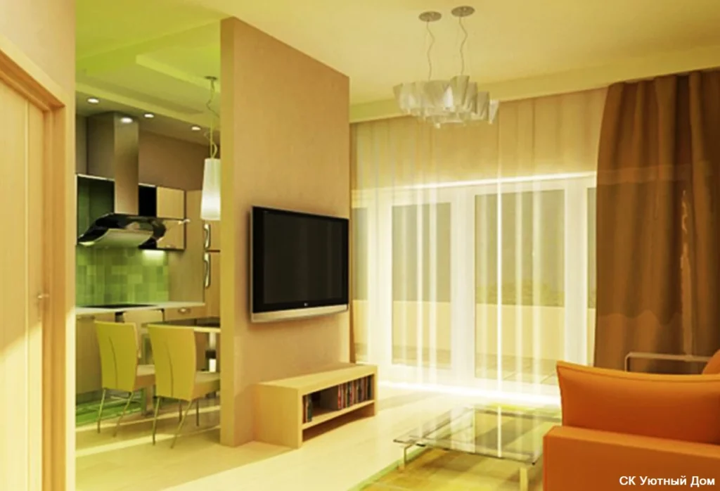 Ремонт однокомнатных квартир в Климовске 8 Ремонт большой однокомнатной квартиры по дизайнерскому проекту