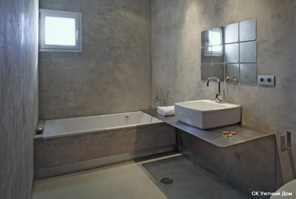 Переделка штукатурки в санузле от застройщика (Штукатурка стен в 90 градусов)