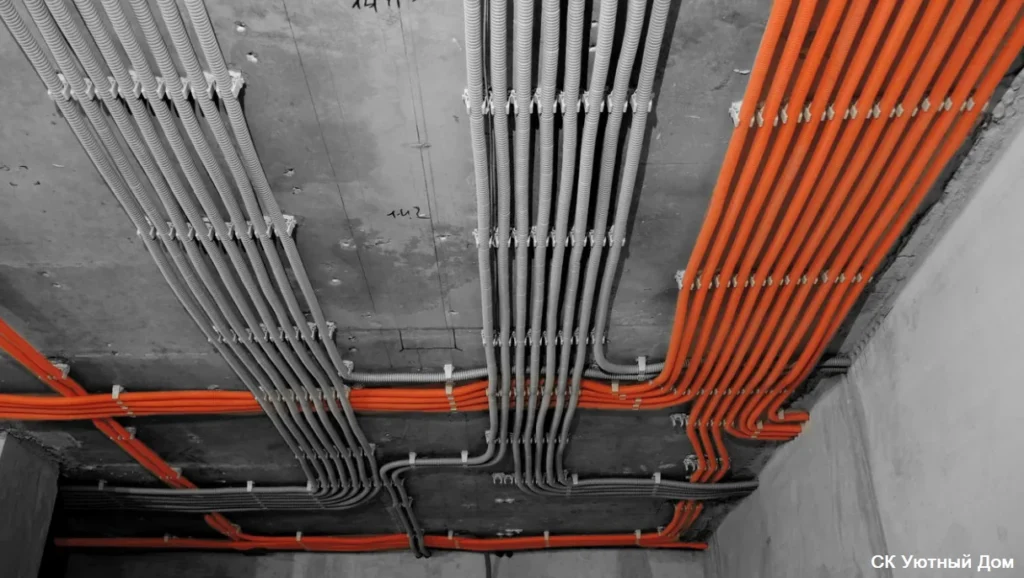 Переделка электрики от застройщика в новостройке (Разводка электрики по потолку)